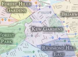 Map of Kew Gardens, NY